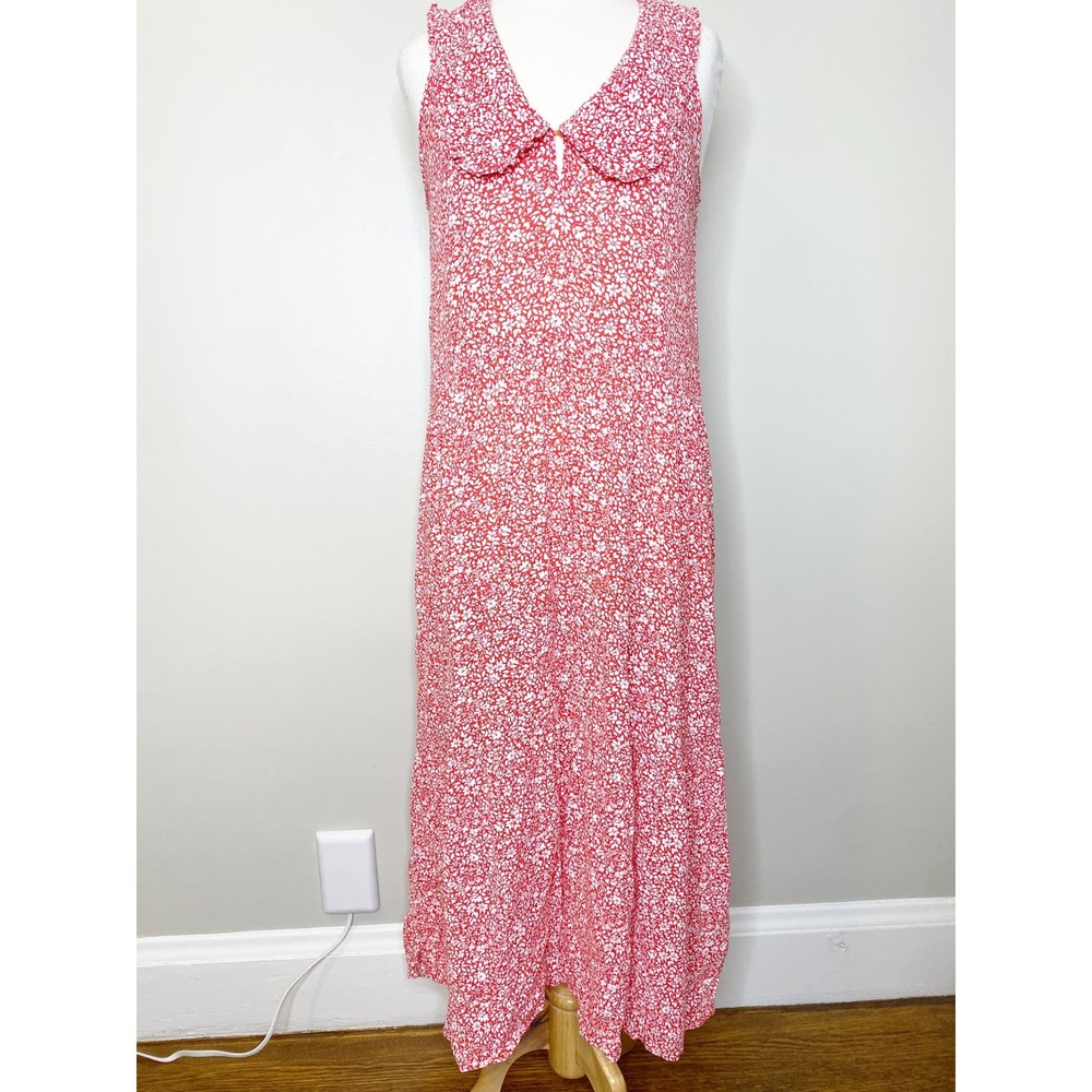 Zara Women’s Red Floral Ruffle Maxi Dress XS